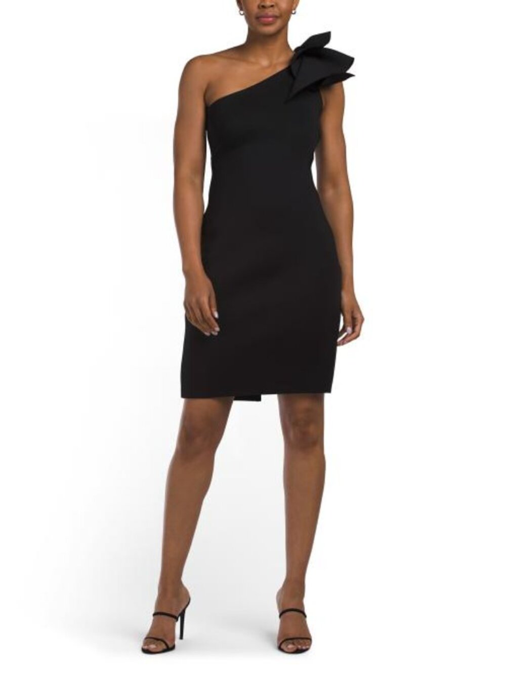 ANNE KLEIN 3d Scuba One Shoulder Mini Dress